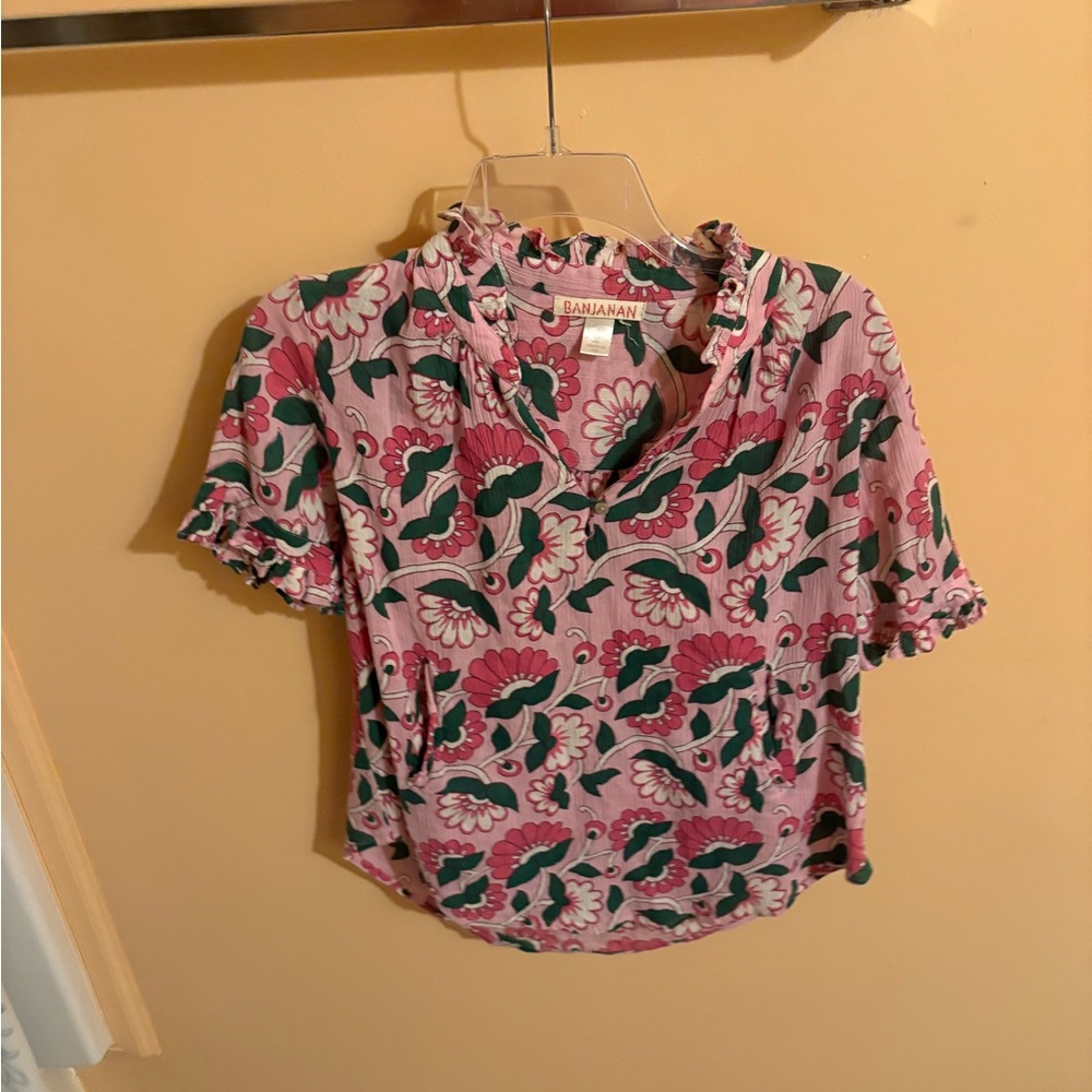 Banjanan pink floral blouse
